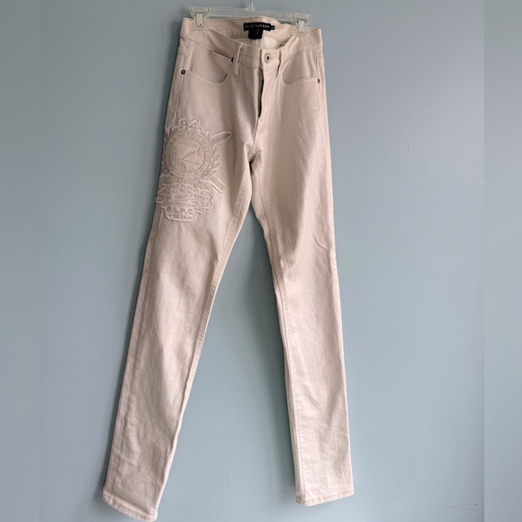 Ralph Lauren Blue Label Cream Jeans w/Lake Placid Patch/Appliqué Size 26 - Picture 5 of 9